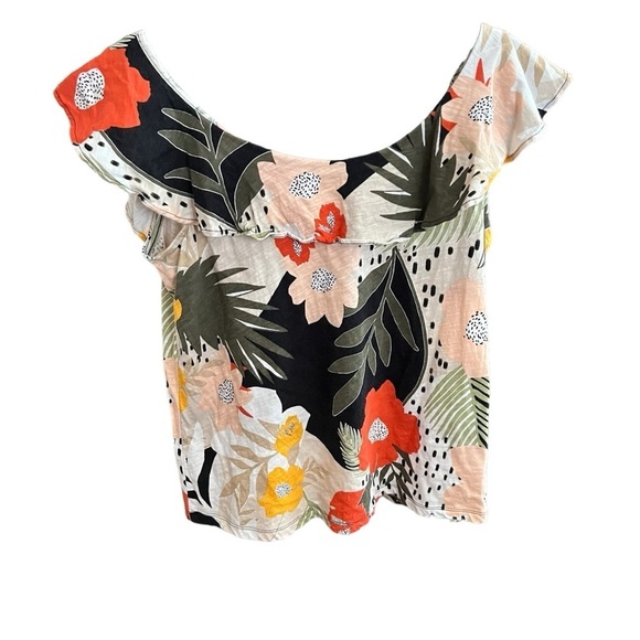 Loft Medium Floral Shirt Summer Medium Petite Off the Shoulder or On - Picture 4 of 6